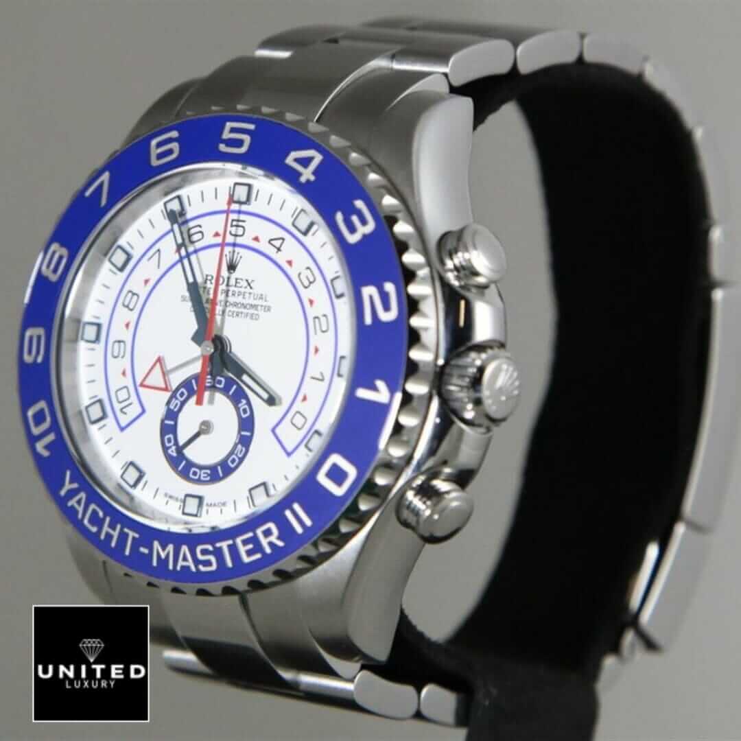 Rolex Yacht-Master II 116680 White Dial High-End Clone Quality Yeni Proje 4 20 Rolex Yacht Master II Stainless Steel Oyster Replica side view