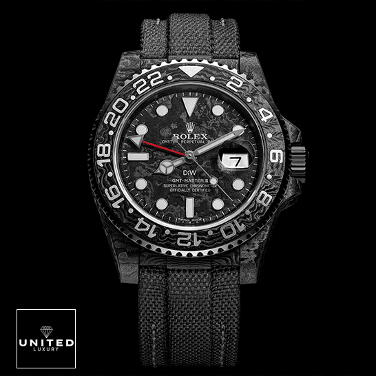 Rolex GMT Master 116610LV "DIW Carbon" Deluxe Replica Edition Rolex DiW NTPT Carbon Black Dial Replica ceramic stick hour markers