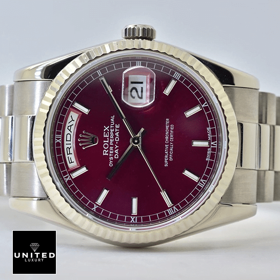 Rolex Day-Date 118239 "Cherry Dial" Master Replica 1:1 awDASDSAFAS Rolex Day-Date 36 White Gold 118239-0304 Replica