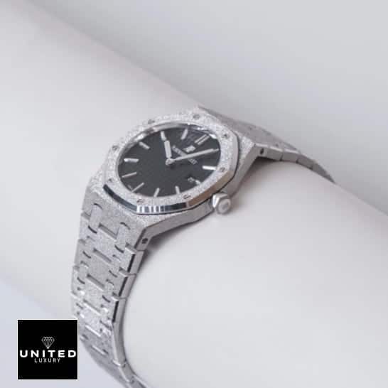 Audemars Piguet Royal Oak 67653BC.GG.1263BC.02 "Frosted" Super Clone Elite Clone Edition frosted ap replica left 1 AP Frosted White Gold 67653BC.GG.1263BC.02 Replica