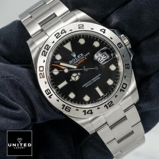 Rolex Explorer II 216570 "Black Dial" Perfect Clone Edition rolex 216570 black dial 4 Rolex Explorer II 216570-0001 Black Dial Ceramic stick & dot Replica