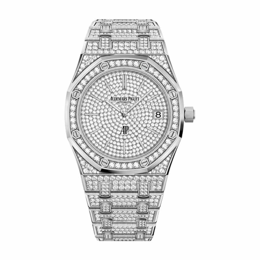 Audemars-Iced-Out-Replica.jpg Audemars Piguet Royal Oak 15452BC.ZZ.1258BC.01 Deluxe Copy Quality - Image 1