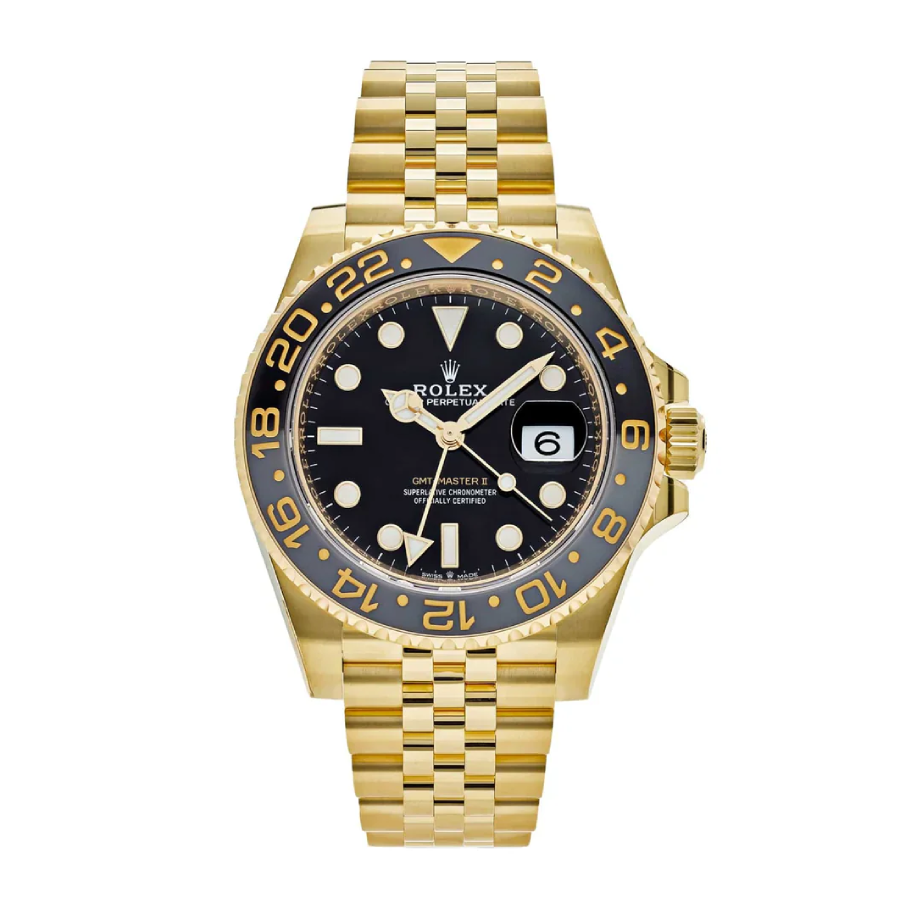 Rolex-Gmt-Master-II-Gold-Black-Dial-Replica.webp Rolex GMT-Master II 116718LN “Yellow Gold Black Dial” Next Level Replica - Image 1