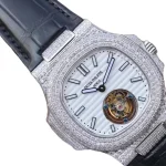 Patek Philippe Nautilus 5711 Tourbillon “Jumbo” White Dial Near Original Replica - Image 2