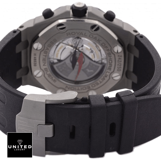 Audemars Piguet Royal Oak Offshore 26207IO.OO.A002CA.01 "Sebastien Buemi" Mirror Clone Quality audemarspiguet royaloakoffshore 26207IO.OO replica back Audemars Piguet Royal Oak Black Rubber Bracelet Replica steel closed clasp