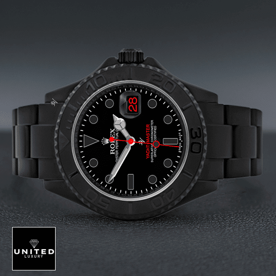 Rolex Yacht-Master 116622 "Titan Black" Ultra Accurate Clone Rolex Yacht Master Triple Red Titan Black 11662 Replica on the black table