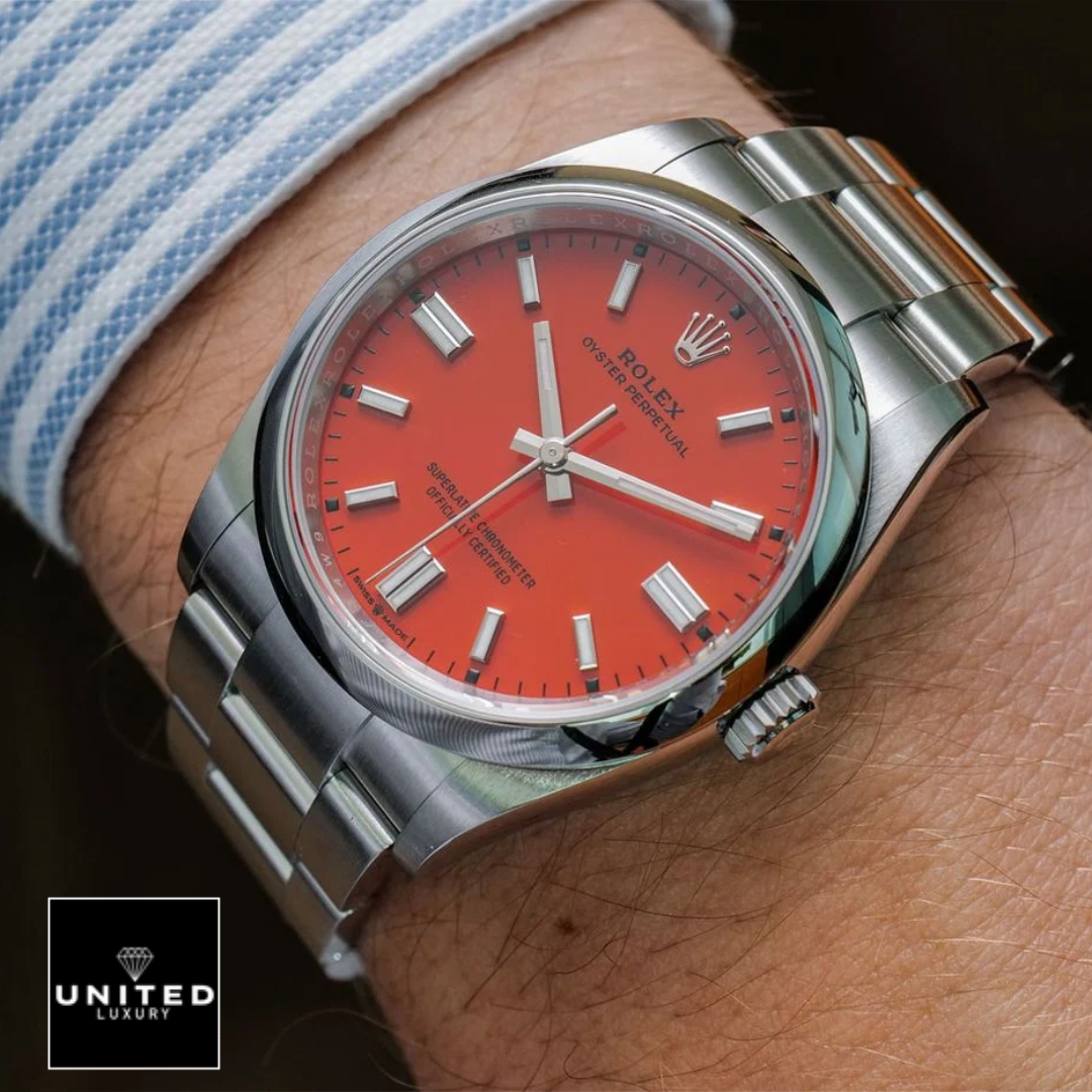 Rolex Oyster Perpetual 126000 "Coral Red Dial" Ultra Detailed Clone Yeni Proje 4 19 Yeni Proje (4)
