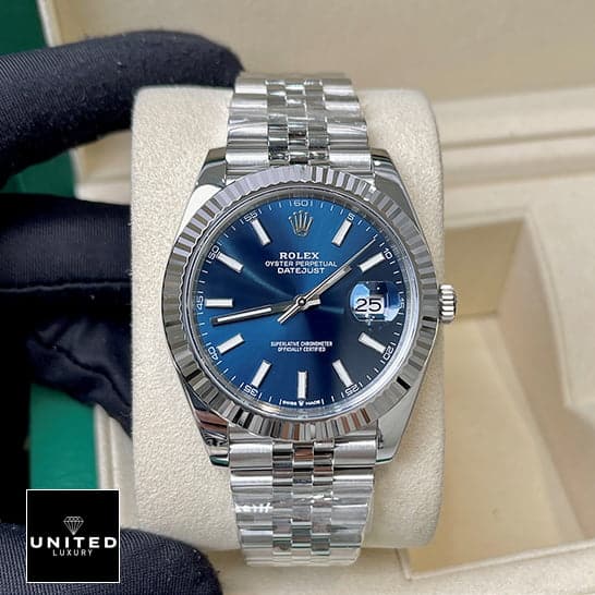 Rolex Datejust 126300 "Blue Dial Steel" Elite Clone Edition 2rolex datejust blue dial steel replica watch Rolex Datejust 41 126334 Fluted Bezel Replica