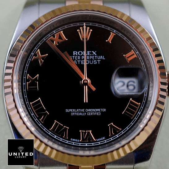 Rolex Datejust 126231-0085 "Black Roman" Precision Clone Rolex Datejust Black Roman Numeral Dial 116231 Replica