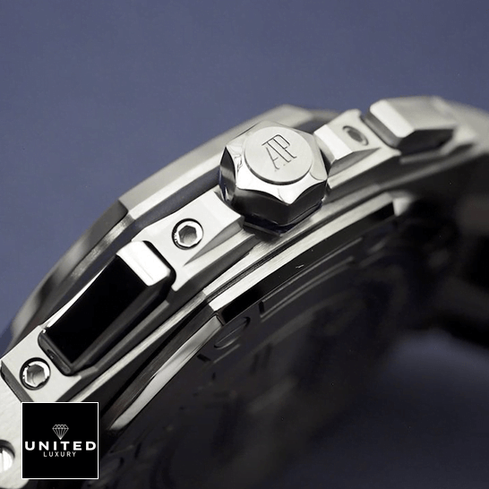 Audemars Piguet Royal Oak Stainless Steel Replica crown on the ap logo