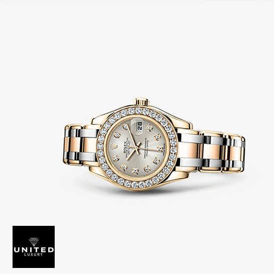 Rolex Tridor Pearlmaster 80298-0048 "Ladies" 1:1 Clone Edition rolex 80298 0048 Rolex Tridor Pearlmaster 80298-0048 Silver Dial with Diamonds Replica