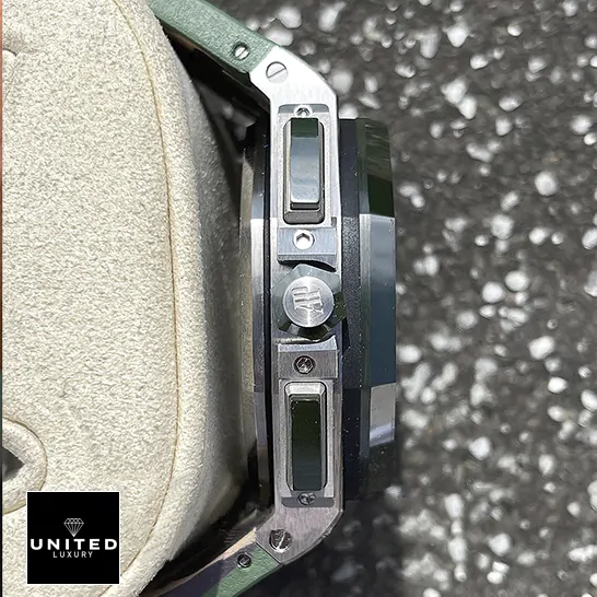 Audemars Piguet Royal Oak Chronograph 26331ST "Silver-Toned Dial" Perfect Duplicate 1:1 ap leather strap left 1 ap-leather-strap-left