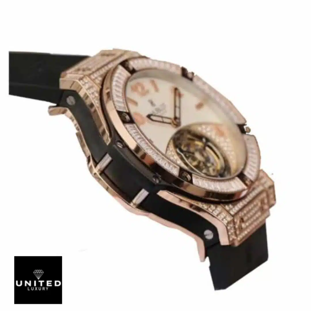 Hublot Big Bang Unico 345.SE.2010.LR.1704 "Gold & Diamond" Super Clone Detailed Replica Yeni Proje 16 Hublot Gold Diamond tourbillion replica side view