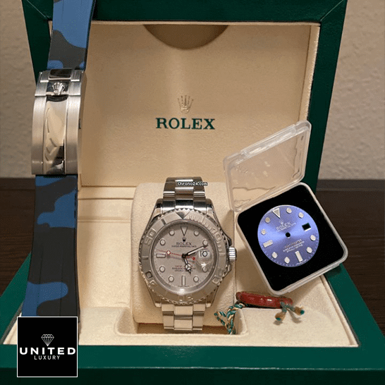 Rolex Platinum Dial Steel 116622PLSO Replica in the rolex box