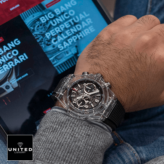 Hublot Big Bang Unico Magic Sapphire Replica on the wrist