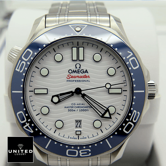 Omega Seamaster 233.30.41.21.01.001 "Master Co-Axial" Exceptional Replica 1:1 Omega Seamaster Co Axıal White Dial Blue Bezel Replica in the box