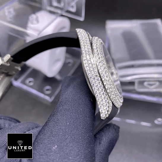 Rolex Submariner 116336 "Oysterflex" Ultimate Clone Quality rolex submariner 116336 replica gem set 1 Rolex Submariner 116336 Gem Set Replica on the hand