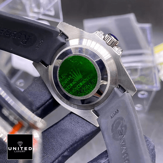 Rolex Submariner 116336 "Oysterflex" Ultimate Clone Quality rolex submariner 116336 replica back 1 Rolex Submariner 116336 Leather Bracelet Replica stainless steel case