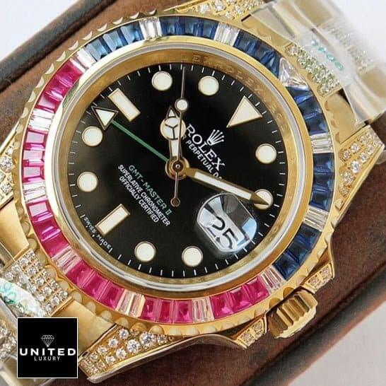 Rolex GMT-Master II Haribo Gold Gem-Set Bezel Oyster Replica
