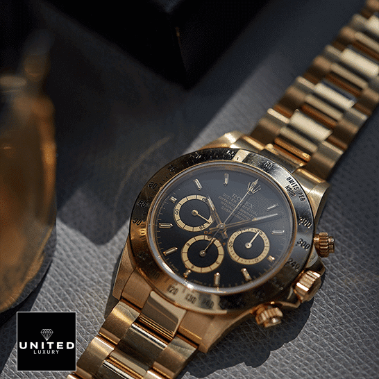 Rolex Daytona Cosmograph Yellow Gold Black Dial 16528 Oyster Replica