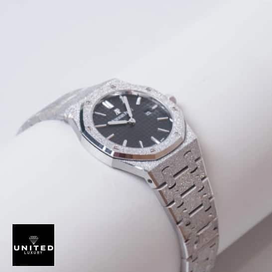 Audemars Piguet Royal Oak 67653BC.GG.1263BC.02 "Frosted" Super Clone Elite Clone Edition frosted ap replica unitedluxury 1 AP Frosted White Gold 67653BC.GG.1263BC.02 Iced Out Replica