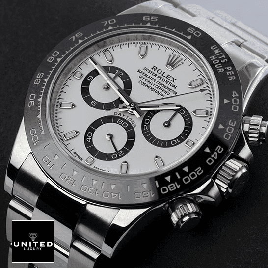 Rolex Daytona 116500LN-0001 "Ceramic Bezel" Supreme Replica Edition rolex daytona ceramic bezel white dial 116500ln 0001 oyster dial Rolex Daytona 116500ln-0001 Black Bezel White Dial Oyster Replica
