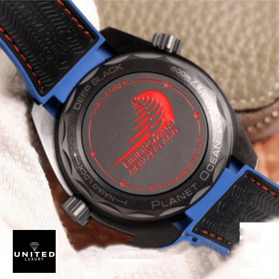 Omega Seamaster Planet Ocean 215.92.46.22.01.004 Premium Copy 1:1 omega seamaster planet ocean 600m co axial master ceramic 215.92.46.22.01.004 black dial replica back unitedluxurynet 1 Omega Seamaster Planet Ocean Black Case Replica upside view