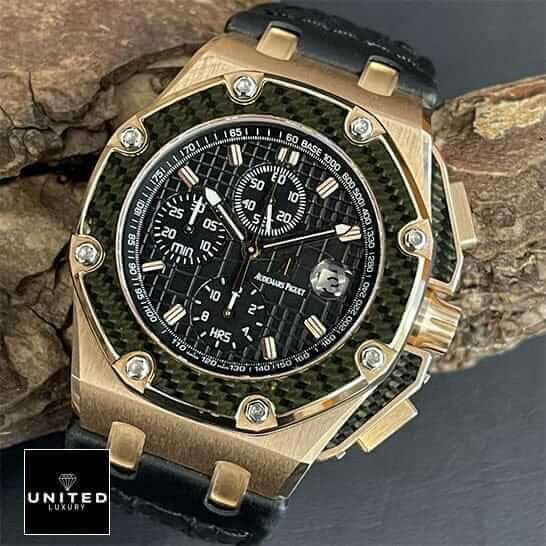 Audemars Piguet Royal Oak Offshore 26030IO.OO.D001IN.01 "Juan Pablo Montoya" True Replica 1:1 ap montoya replica1 Ap montoya replica black dial gold case