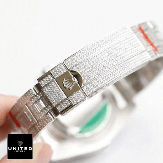 Rolex Submariner 116610LN-97200 Iced Out Fold Clasp on the Rolex Logo Replica