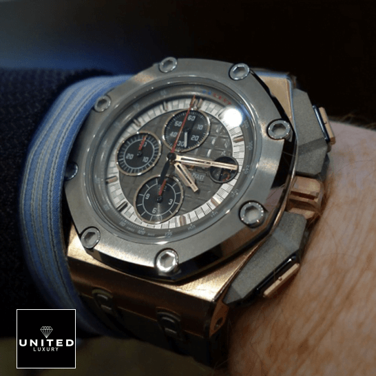 Audemars Piguet Royal Oak Offshore 26568OM.OO.A004CA.01 "Michael Schumacher" Precision Replica Edition audemars piguet royal oak offshore 26568OM.OO .A004CA.01 replica wrist
