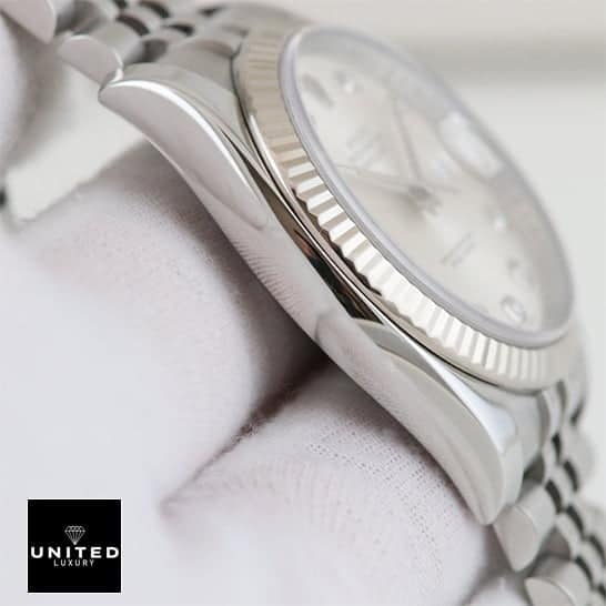 Rolex Datejust 178274 "Diamond" Authentic Clone 1:1 rolex datejust mother of pearl diamond 178274 jubilee replicaa1 Rolex Datejust stainless steel case