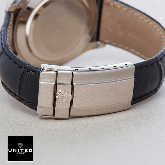 Rolex Daytona 116519 Leather Bracelet Stainless Steel Fold Clasp on the Rolex Logo Replica