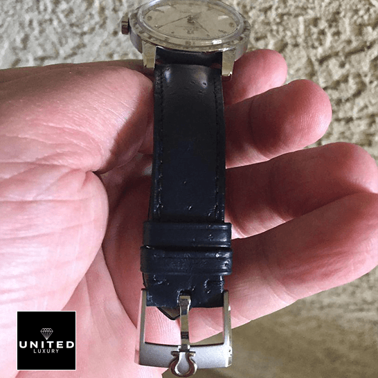 Omega Seamaster 511.13.38.20.02.001 Leather Black Bracelet Replica on the hand