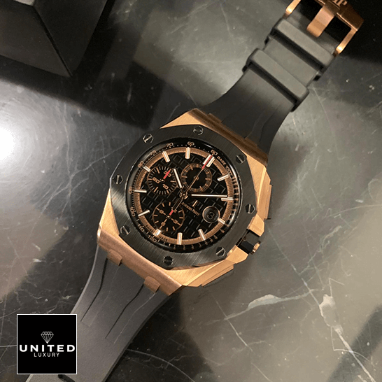 Audemars Piguet Royal Oak Offshore 26208ST.OO.D305CR.01 "Novelty" Authentic Copy 1:1 audemarspiguet royaloakoffshore 26401RO.OO .A002CA.02 replica bracelet 1 Audemars Piguet Royal Oak Offshore Black Rubber Bracelet Replica ın the ceramic