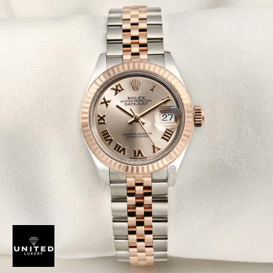 Rolex Lady-Datejust 279171 Everose Chocolate Dial Exclusive Clone Edition Rolex 279171 0021 Everose Replica 1 Rolex Datejust 279171 Jubilee Bracelet Replica white background