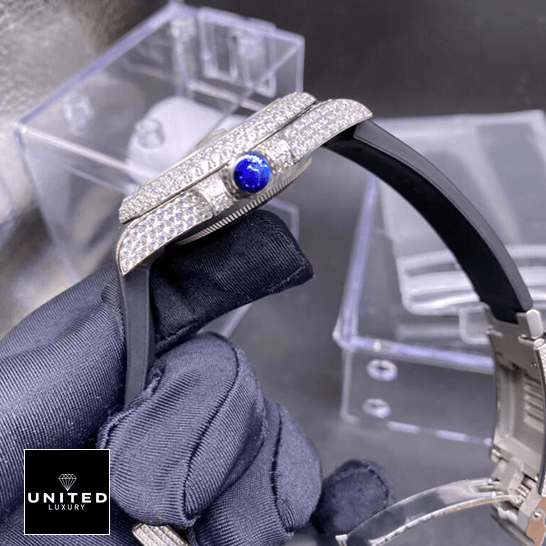 Rolex Submariner 116336 "Oysterflex" Ultimate Clone Quality rolex submariner 116336 replica rightside 1 Rolex Submariner 116336 Diamond Replica Crown / Diamond push button