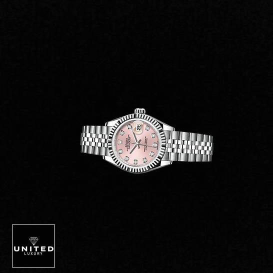 Rolex Lady-Datejust 279174-0003 Pink Dial Ultra Clone 1:1 Rolex Datejust 279174 Pink Dial Jubilee Replica black background