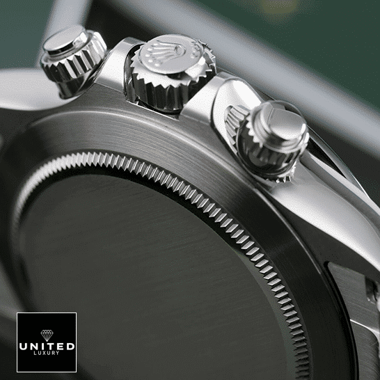 Rolex Daytona 116500LN-0001 "Ceramic Bezel" Supreme Replica Edition rolex daytona ceramic bezel white dial 116500ln 0001 oyster left Rolex Daytona 116500ln-0001 S.Steel Case Button & Crown Pusher Replica