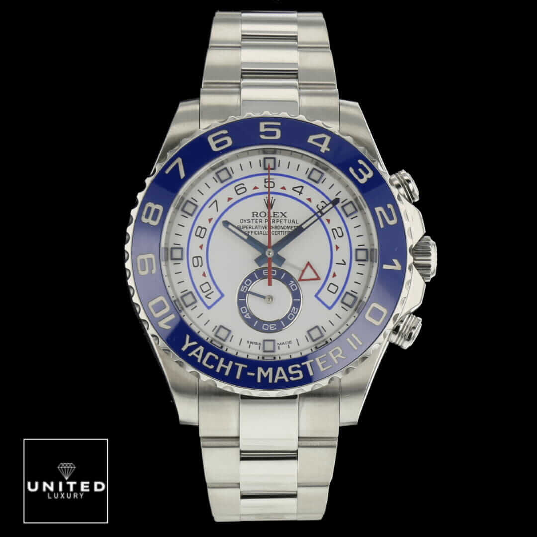 Rolex Yacht-Master II 116680 White Dial High-End Clone Quality Yeni Proje 1 29 Rolex Yacht Master II Stainless Steel Oyster Bracelet Replica black background