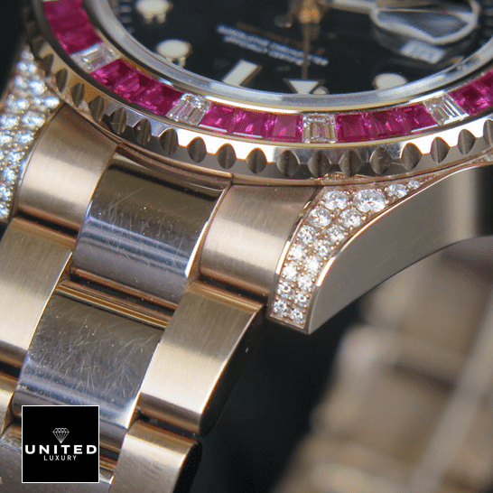 Rolex GMT-Master II 126755SARU "Diamond Bezel" True to Original Copy Rolex GMT-Master II 126755SARU Rose Gold Oyster Replica