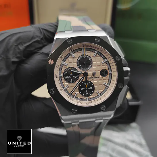 Audemars Piguet Royal Oak Chronograph 26331ST "Silver-Toned Dial" Perfect Duplicate 1:1 ap leather strap Audemars Piguet Royal Oak Chronograph 26331ST "Silver-Toned Dial" Perfect Duplicate 1:1 ap leather strap