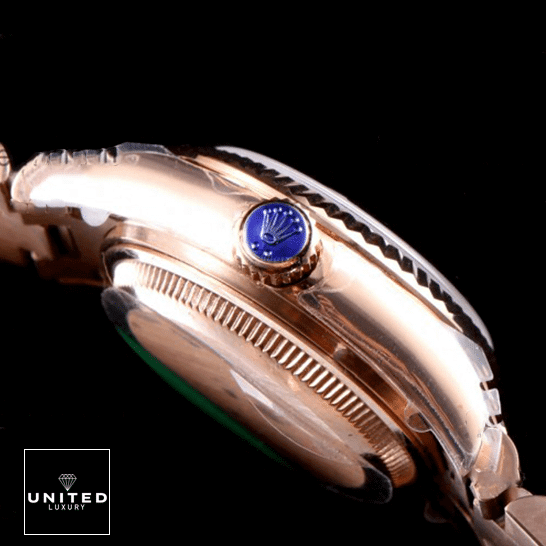 Rolex Lady-Datejust 279175 Everose Gold Authentic Copy 1:1 Rolex Lady-Datejust 279175 S.Steel Case Replica Right Side Crown Pusher