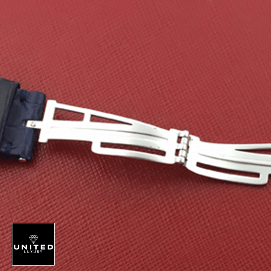 AP 26030PO.OO_.D021IN.01 Black Leather Bracelet Replica opened clasp & red background