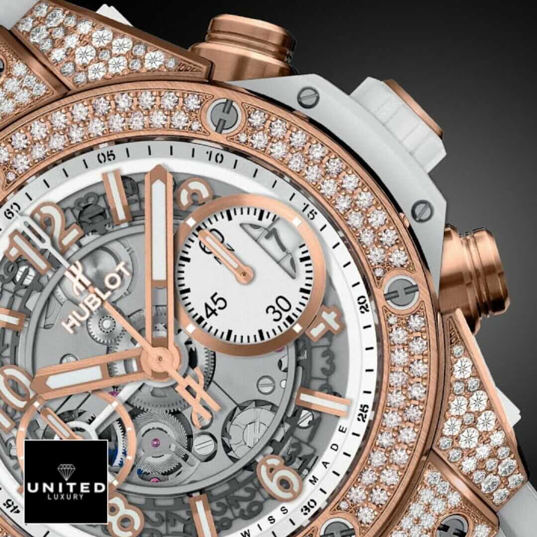 Hublot Big Bang Unico 441.OM.1180.RX "Rose Gold" Precision Replica Edition Yeni Proje 3 10 Hublot Gold White Diamond Bezel Replica close analog view