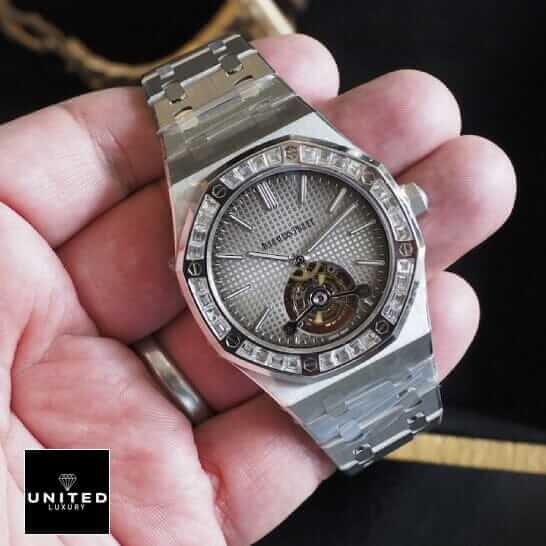 Audemars Piguet Royal Oak Tourbillon Extra-Thin 26510PT.OO.1220PT.01 "Platinum Diamond" Handcrafted Clone Quality ap extra thin tourbillon extra right 1 ap-extra-thin-tourbillon-extra-right